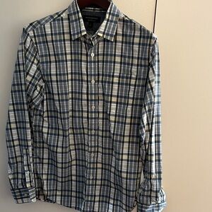 Banana Republic Navy and White Plaid Shirt